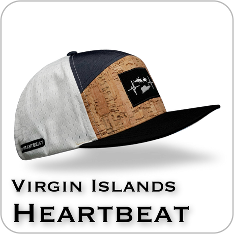 Flat bill Virgin Islands hat with cork and breathable fabric by The Heartbeat Brand