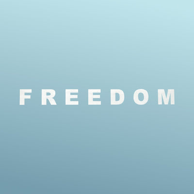 FREEDOM Sticker — Vinyl, White