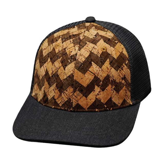 Blank - 6 Panel - Cork - Charcoal Gray (Unisex) - Trucker Mesh