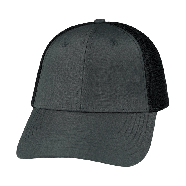 Blank - 6 Panel - Shallow Fit - Slate Gray / Black (Unisex) - Soft Trucker Mesh
