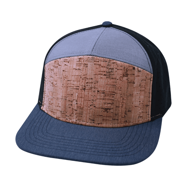 Blank - 7 Panel - Cork - Navy / Gray / Black (Unisex) - Laser Mesh