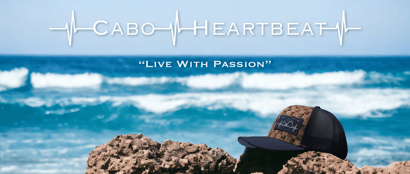 Cabo-themed banner by The Heartbeat Brand, highlighting fitness and outdoor wellness in Cabo