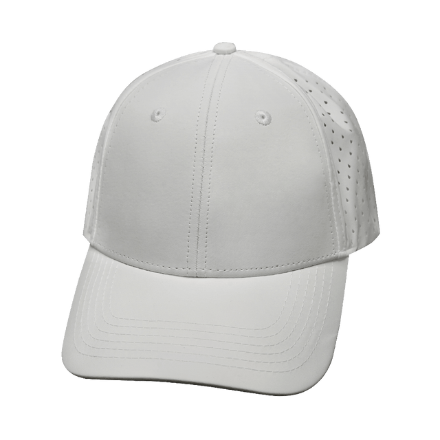 Blank - 6 Panel - Shallow Fit - Pony Tail - White (Unisex)- Laser Mesh