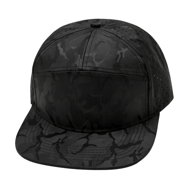 Blank - 7 Panel - Black Camo (Unisex) - Laser Mesh