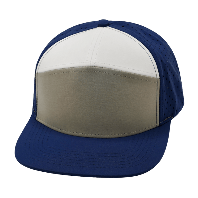 Blank - 7 Panel - Navy / Gray / White (Unisex) - Laser Mesh