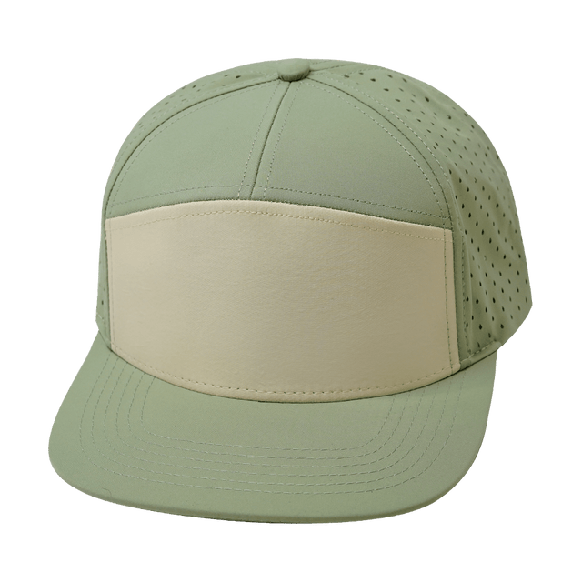 Blank - 7 Panel - Sage / Cream (Unisex) - Laser Mesh