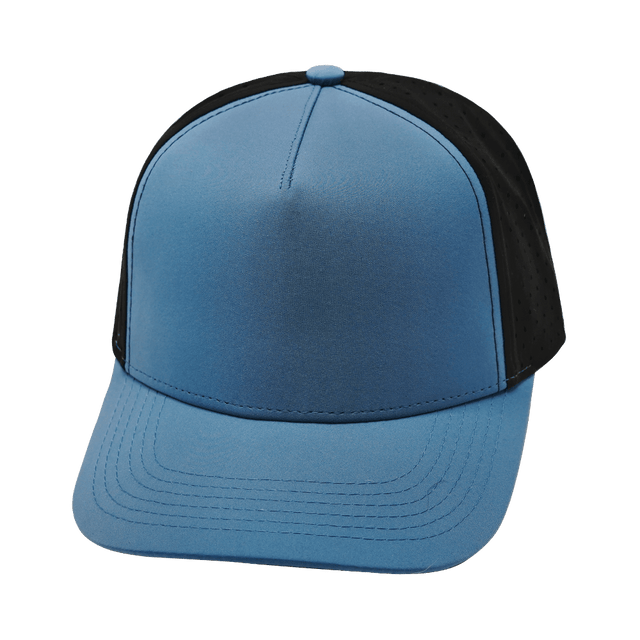 Blank - 5 Panel - Structured - Slate Blue / Black (Unisex) - Laser Mesh