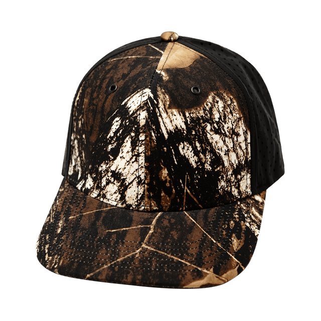 Blank - 6 Panel - Natural Tree Camo / Black (Unisex) - Laser Mesh