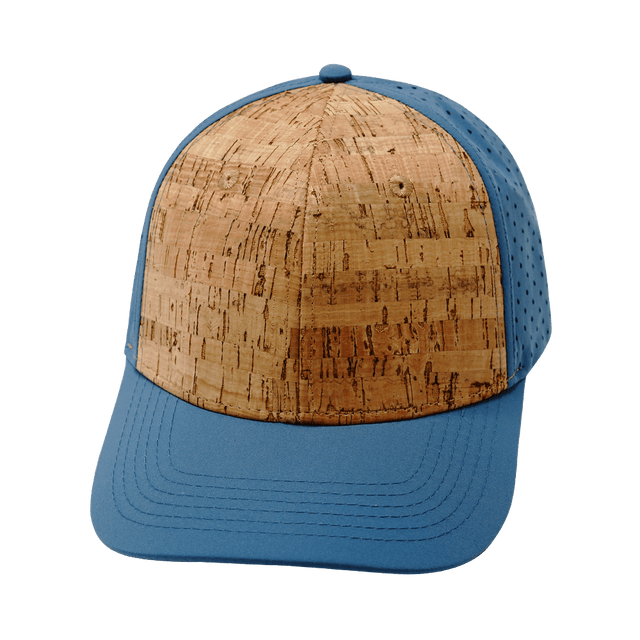 Blank - 6 Panel - Cork - Slate Blue (Unisex) - Laser Mesh