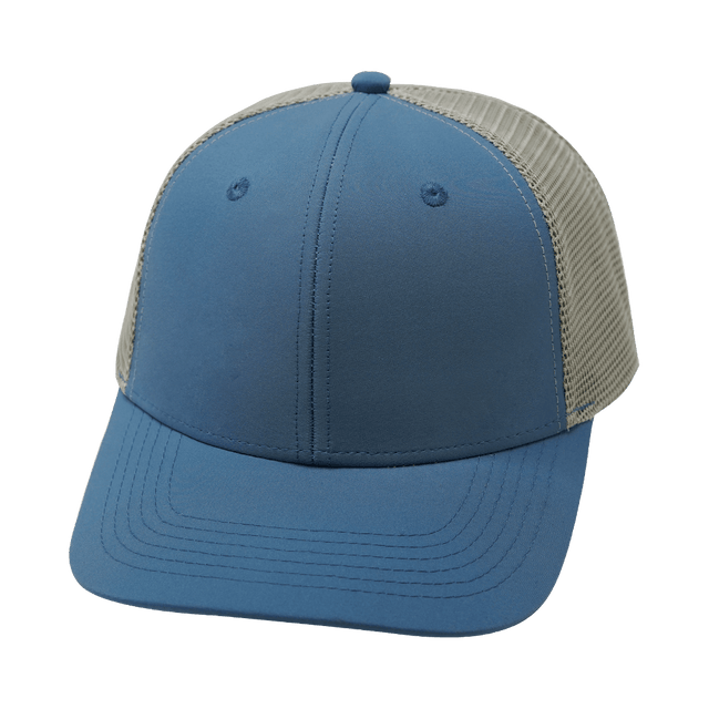 Blank - 6 Panel - Light Blue / Gray (Unisex) - Trucker Mesh