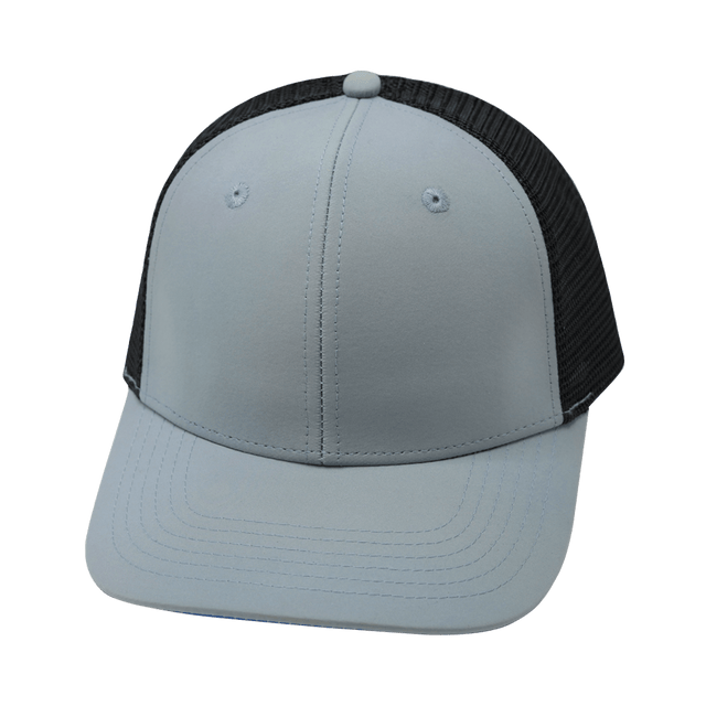 Blank - 6 Panel - Gray / Black (Unisex) - Trucker Mesh