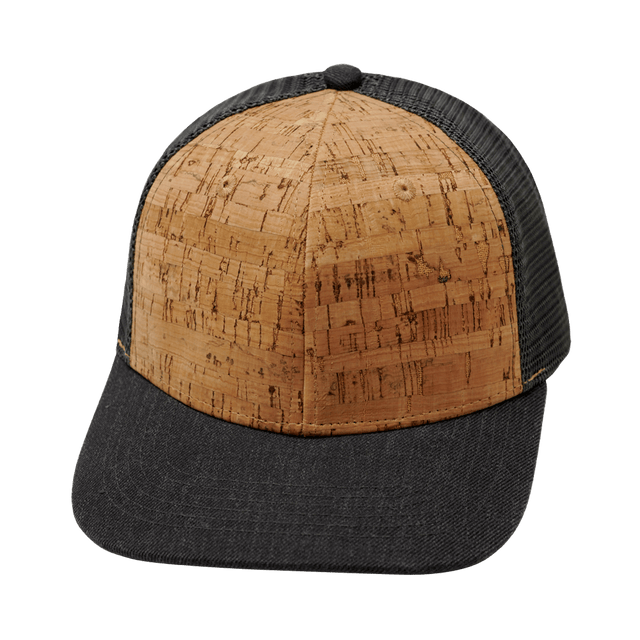 Blank - 6 Panel - Cork - Heather Charcoal (Unisex) - Trucker Mesh