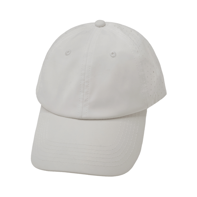 Blank - 6 Panel - Unstructured - Relaxed Fit - Pony Tail - White (Unisex) - Laser Mesh