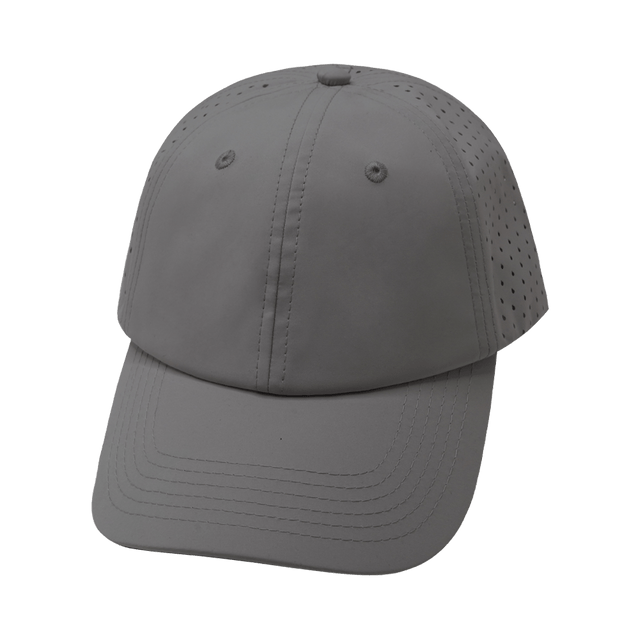 Blank - 6 Panel - Unstructured - Relaxed Fit - Pony Tail - Gray (Unisex) - Laser Mesh