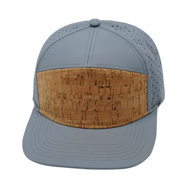 Blank - 7 Panel - Cork - Gray Blue (Unisex) - Laser Mesh