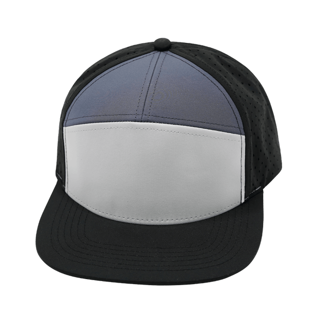 Blank - 7 Panel - Black / Gray / Charcoal (Unisex) - Laser Mesh