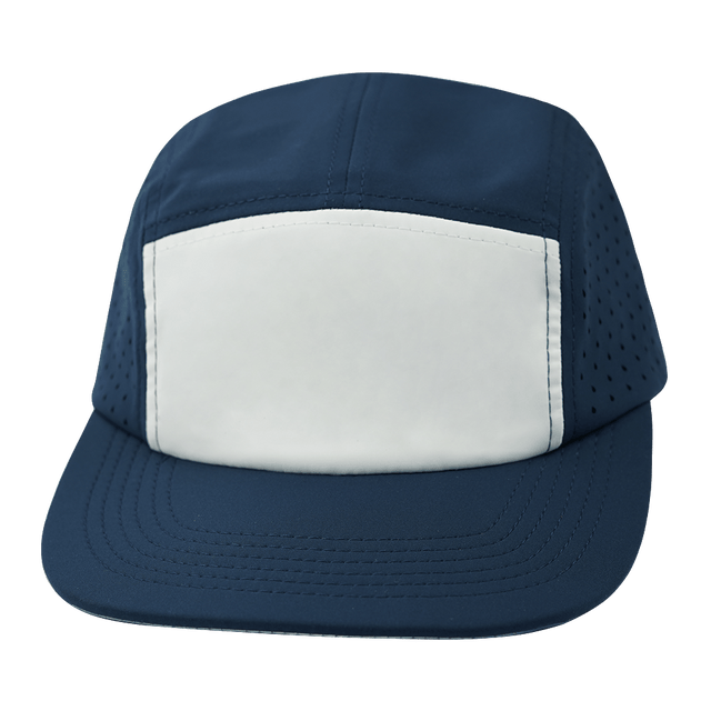 Blank - 5 Panel - Sporty - Unstructured - Navy / White (Unisex) - Laser Mesh
