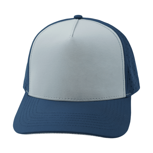 Blank - 5 Panel - Structured - Dark Blue / Gray Blue (Unisex) - Laser Mesh