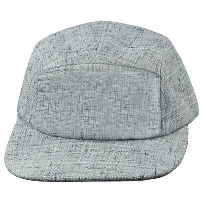 Blank 5 Panel hat — Unstructured, Light Gray Hemp, Full Fabric