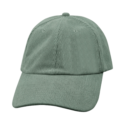 Blank 6 Panel hat — Unstructured, Corduroy, Charcoal, Fabric Back