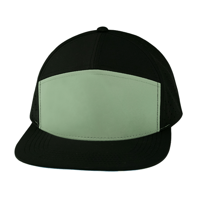 Blank - 7 Panel - Black / Sage (Unisex) - Laser Mesh