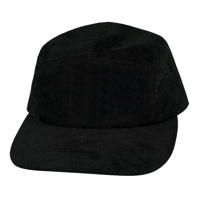 Blank - 5 Panel - Unstructured - Corduroy - Black (Unisex) - Full Fabric