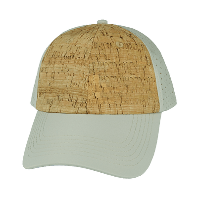 Blank 6 Panel hat — Unstructured, Cork, Gray, Laser Mesh