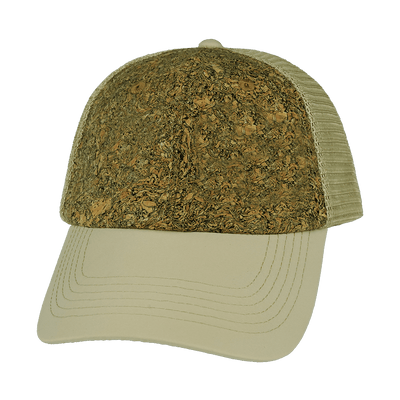 Blank 6 Panel hat — Unstructured, Cork, Cream, Soft Trucker Mesh