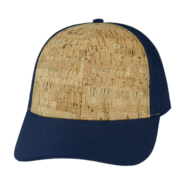Blank - 6 Panel - Cork - Dark Blue (Unisex) - Laser Mesh