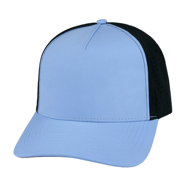 Blank - 5 Panel - Structured - Light Blue / Black (Unisex) - Laser Mesh