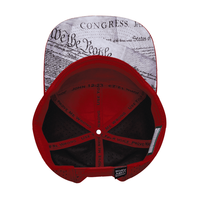 FREEDOM Hat - Flat Bill - Red / White - Laser Mesh