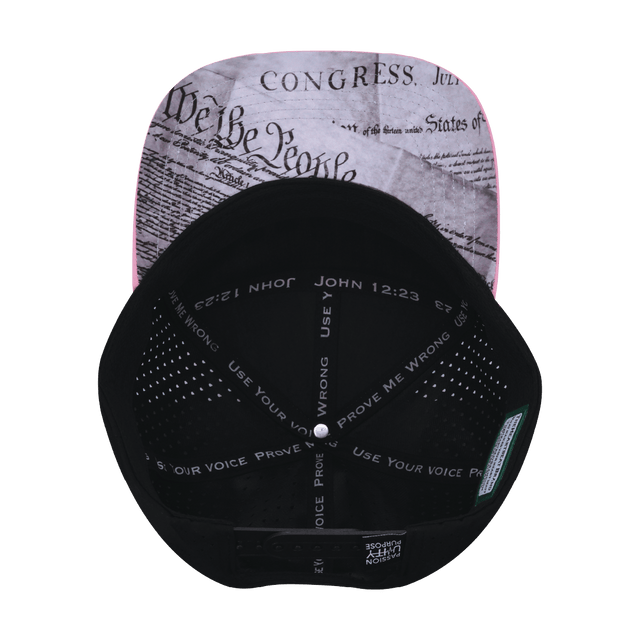 FREEDOM Hat - Flat Bill - Light Pink / White / Blue / Black - Laser Mesh
