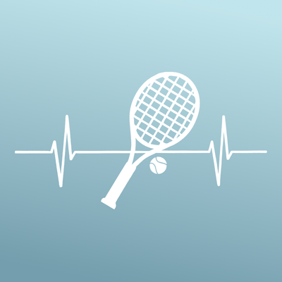 Tennis Sticker — Vinyl, White
