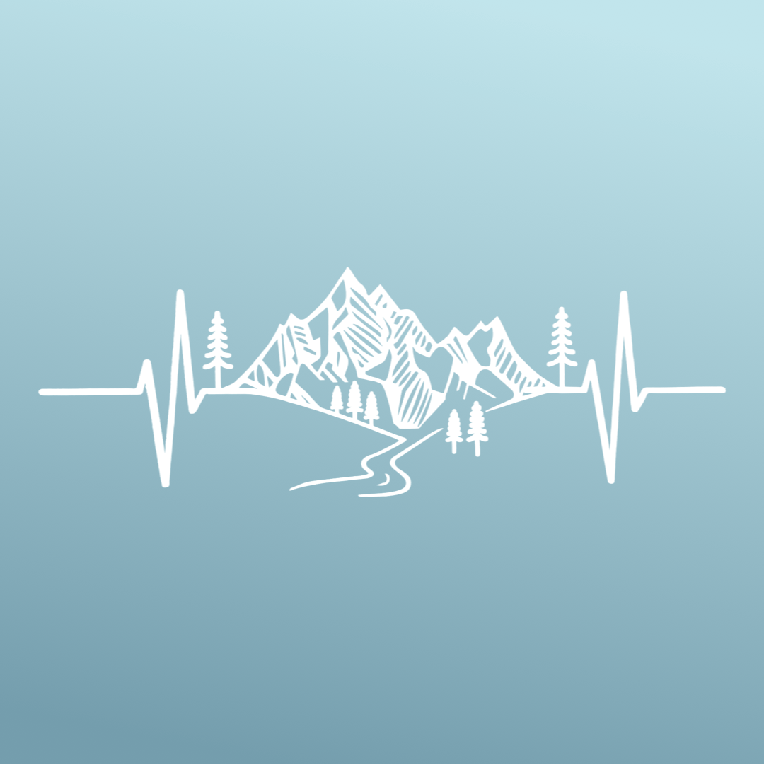 Mountains - Sticker - Vinyl - White