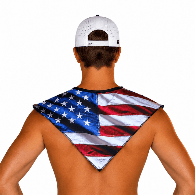 American Flag Sun Shoulder Protection - Cooling Shall