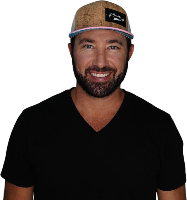 Virgin Islands Hat - Baseball Hat Fit - Cork - Pink / Gray - Trucker Mesh