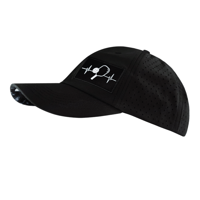 Pickleball Hat, Dad Hat, Ponytail, Snapback, Black, Mens Hat, Womens Hat, Side Picture