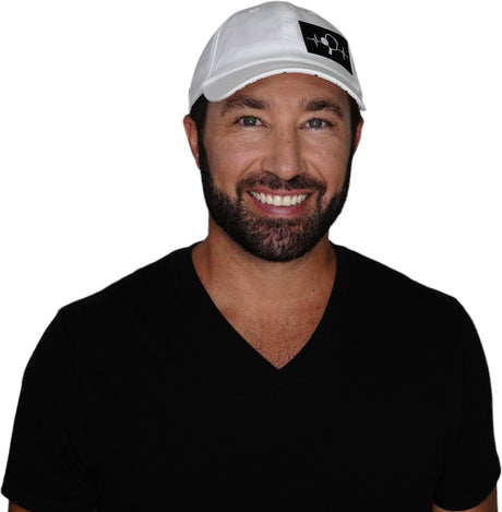 Pickleball Hat, Dad Hat, Ponytail, Snapback, White, Mens Hat, Womens Hat, Man in Hat Picture