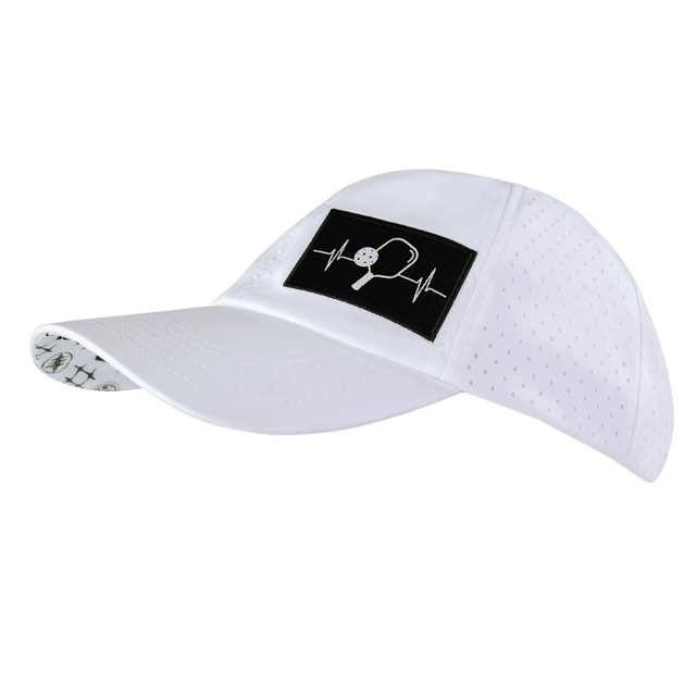 Pickleball Hat, Dad Hat, Ponytail, Snapback, White, Mens Hat, Womens Hat, Side Picture