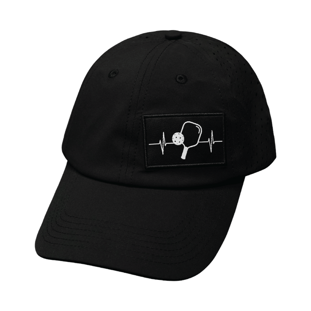 Pickleball Hat, Dad Hat, Ponytail, Snapback, Black, Mens Hat, Womens Hat, Front Picture
