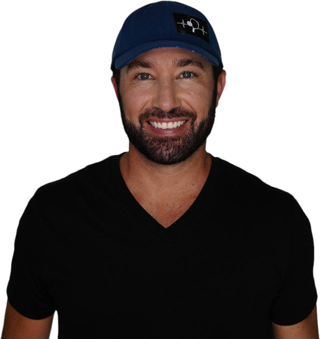 Pickleball Hat, Dad Hat, Ponytail, Snapback, Navy, Mens Hat, Womens Hat, Man In Hat Picture