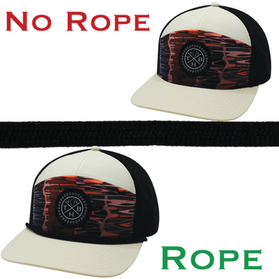 Hat Rope, Black (Hat Not Included), shown without and with the hat rope