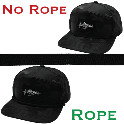 Hat Rope, Black (Hat Not Included), shown without and with the hat rope
