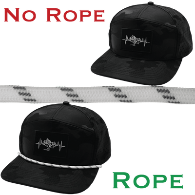Hat Rope, White / Gray, Dash (Hat Not Included), shown without and with the hat rope