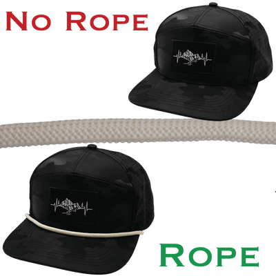 Hat Rope, Cream / White, Waves (Hat Not Included), shown without and with the hat rope