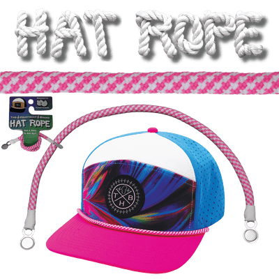 Hat Rope — Neon Pink / White, Pixels (Hat Not Included)