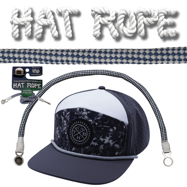 Hat Rope - White / Blue - Checkered