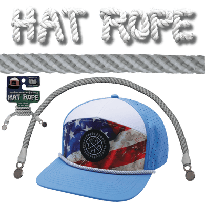Hat Rope — Gray / White, Spiral (Hat Not Included)