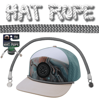 Hat Rope — Charcoal / White, Waves (Hat Not Included)