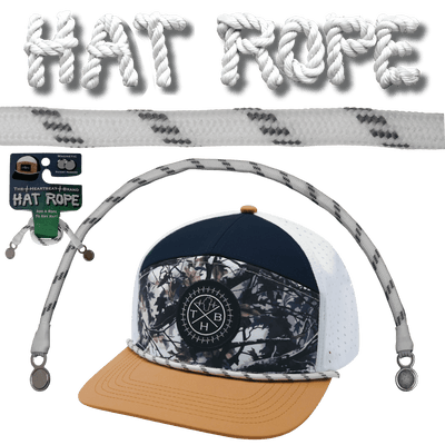Hat Rope — White / Gray, Dash (Hat Not Included)